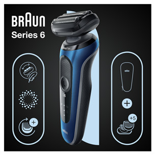 Braun Series 6 AutoSense Wet & Dry, must/sinine - Pardel