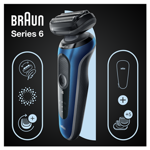 Braun Series 6 AutoSense Wet & Dry, must/sinine - Pardel