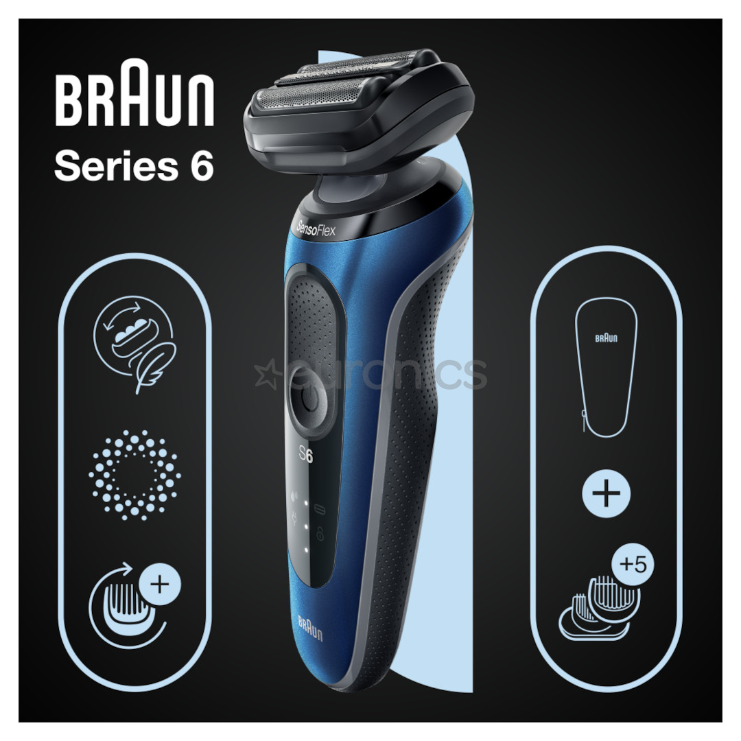 Braun Series 6 AutoSense Wet & Dry, must/sinine - Pardel