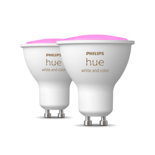 Philips Hue White and Color Ambiance, GU10, 2 шт., белый - Комплект умных ламп 929001953112