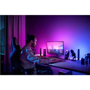 Philips Hue Play Gradient PC Lightstrip, 24''-27'' + Bridge, black/white - Smart Lightstrip for a Monitor