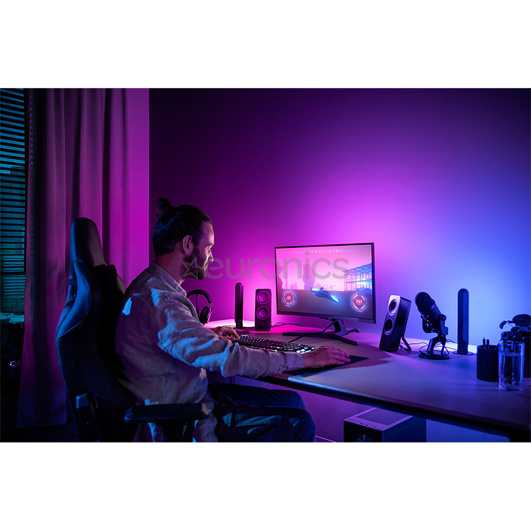 Philips Hue Play Gradient PC Lightstrip, 24''-27'' + sild, must/valge - LED valgusriba arvutile