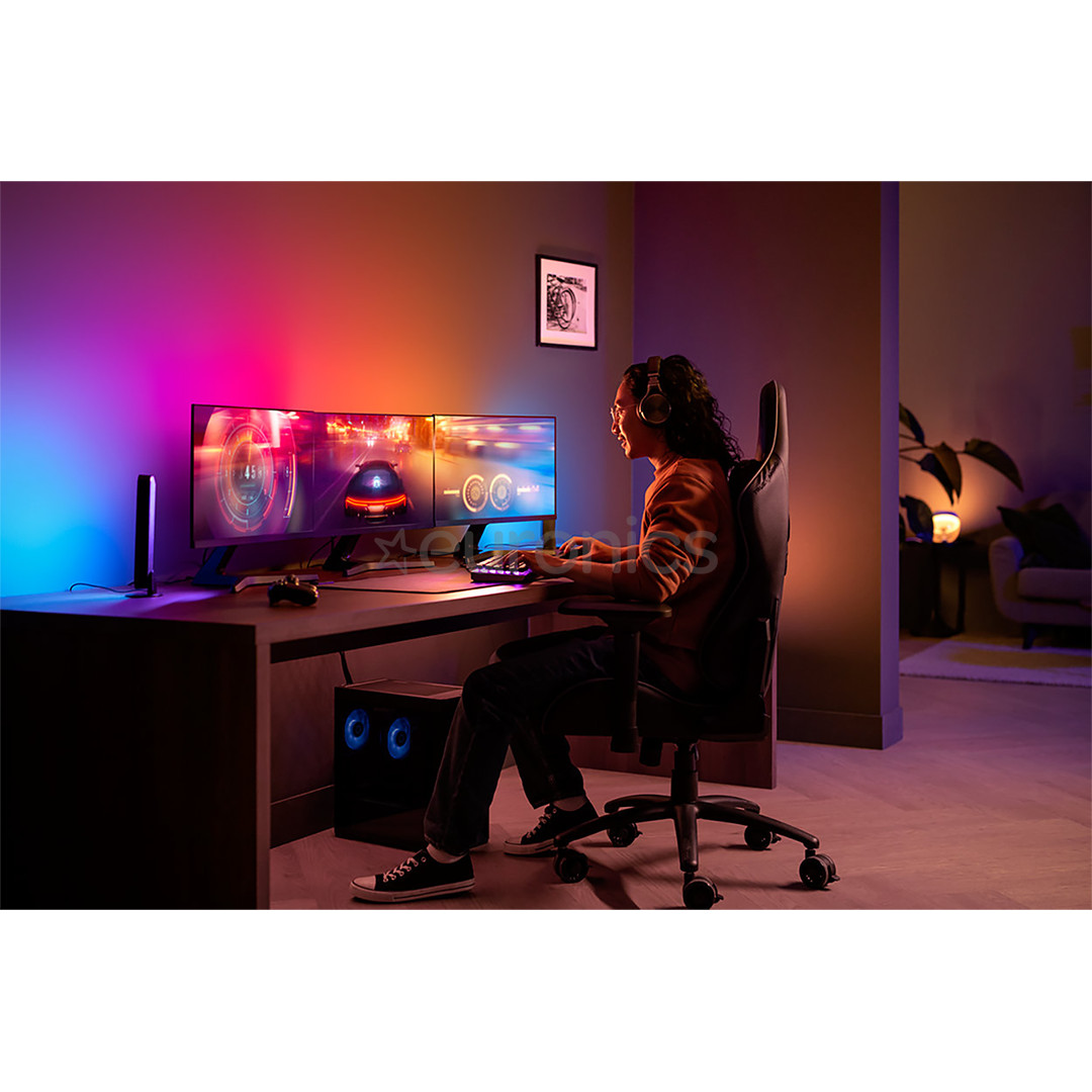 Philips Hue Play Gradient PC Lightstrip, 3x 24''-27'' + sild, must/valge - LED valgusriba arvutile