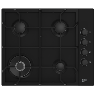 Beko, width 61 cm, black - Built-in Gas Hob HIBW64125SB