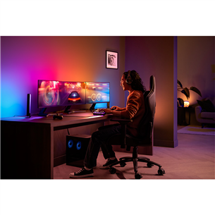 Philips Hue Play Gradient PC Lightstrip, 3x 24''-27'', must/valge - LED valgusriba arvutile