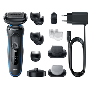 Braun Series 5 AutoSense Wet & Dry, black/blue - Shaver + beard & body trimmer