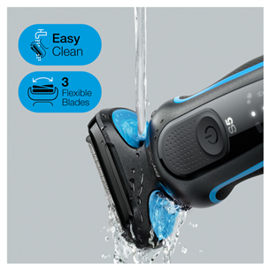 Braun Series 5 AutoSense Wet & Dry, must/sinine - Pardel