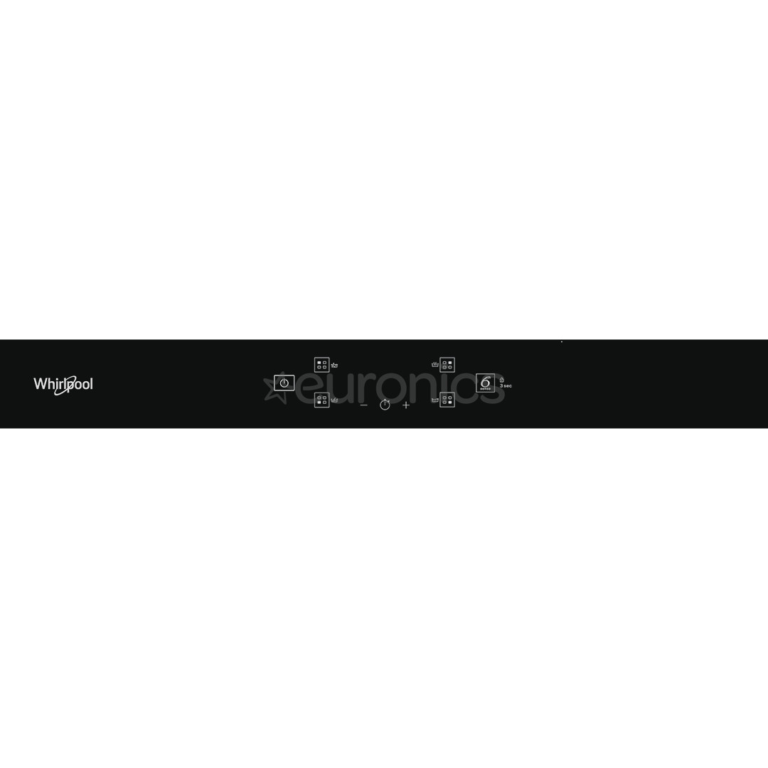 Whirlpool, width 59 cm, frameless, black - Built-in Induction Hob