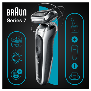 Braun Series 7 360° Flex, AutoSense, Wet & Dry, must/hõbedane - Pardel