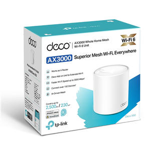 TP-Link Deco X50, WiFi 6, mesh, valge - WiFi ruuter