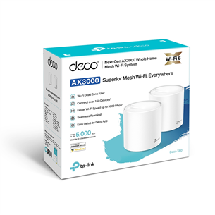 TP-Link Deco X60, WiFi 6, mesh, 2 tükki, valge - WiFi ruuter