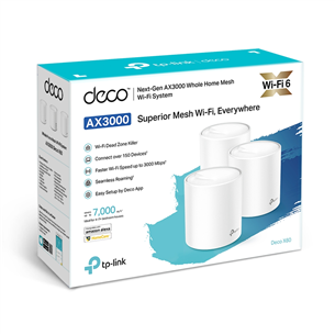 TP-Link Deco X60, WiFi 6, mesh, 3 шт., белый - WiFi-роутер