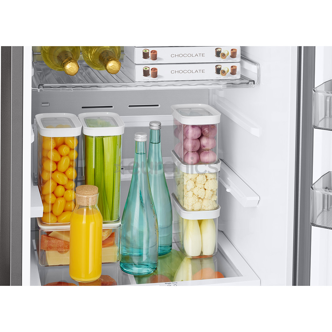 Samsung BeSpoke, 387 L, height 203 cm, stainless steel - Refrigerator