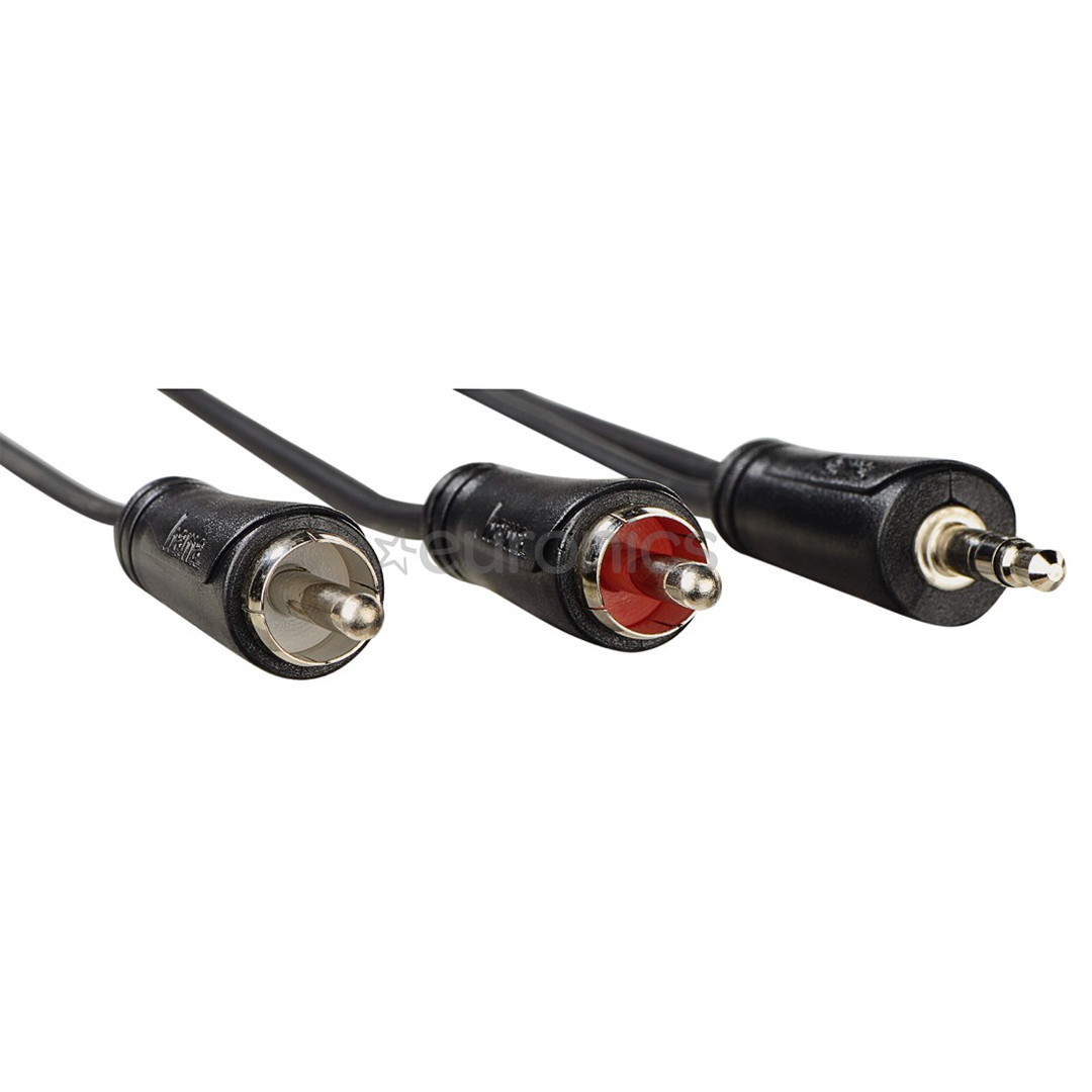 Hama Audio Cable, 3.5 mm - 2 RCA, 1,5 m, must - Kaabel