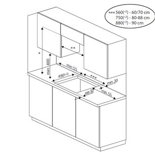 Beko, Beyond, laius 58 cm, kaldu lihvitud serv, must - Integreeritav induktsioonpliidiplaat