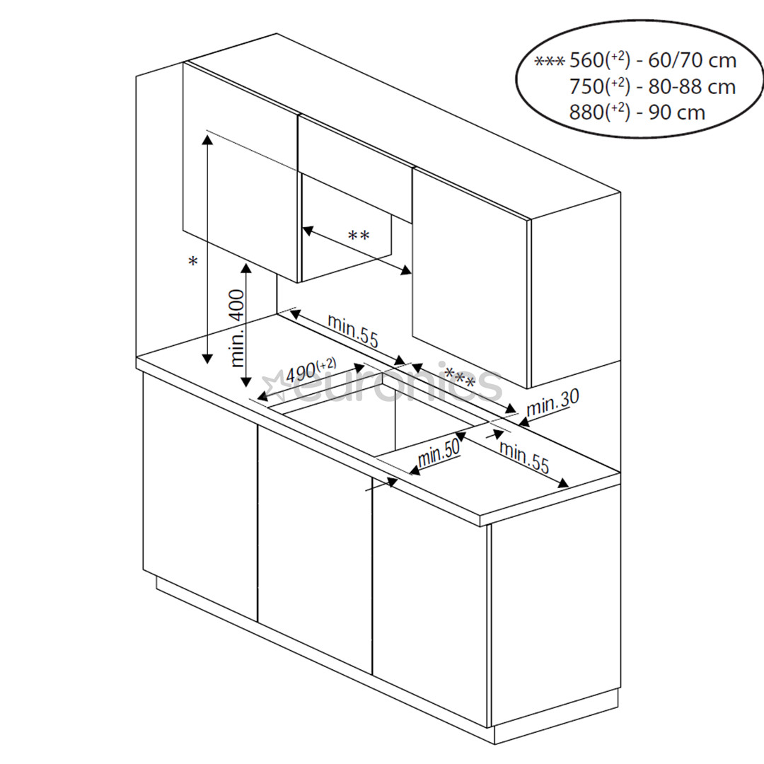 Beko, Beyond, ширина 58 см, скошенный полированный край, черный - Интегрируемая индукционная варочная панель