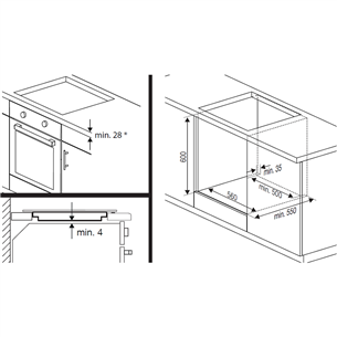 Beko, Beyond, laius 58 cm, kaldu lihvitud serv, must - Integreeritav induktsioonpliidiplaat