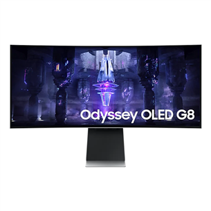 Samsung Odyssey OLED G8, 34", Ultra-WQHD, 175 Hz, nõgus, hõbedane - Monitor