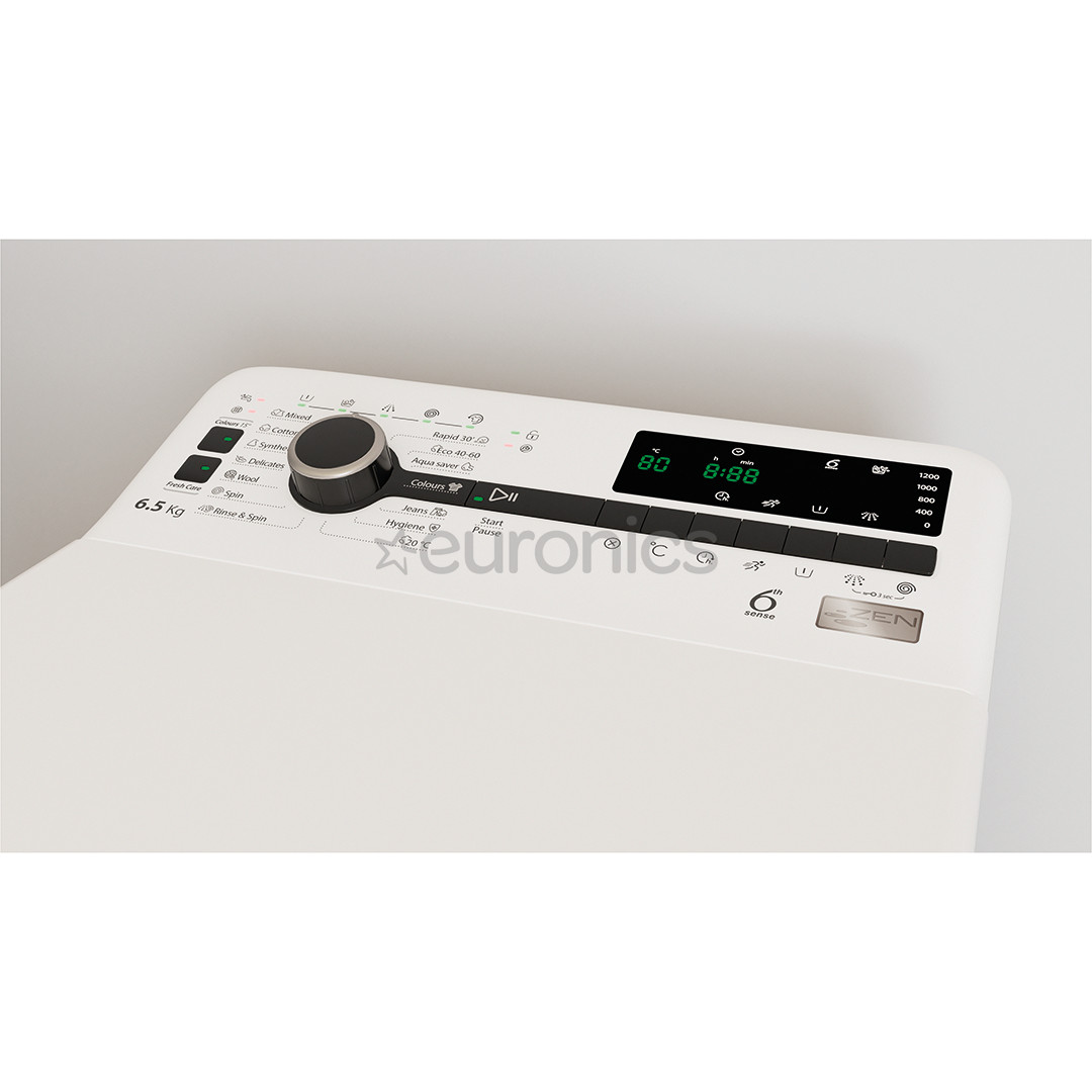 Whirlpool, ZEN tehnoloogia, 6,5 kg, sügavus 60 cm, 1200 p/min - Pealtlaetav pesumasin