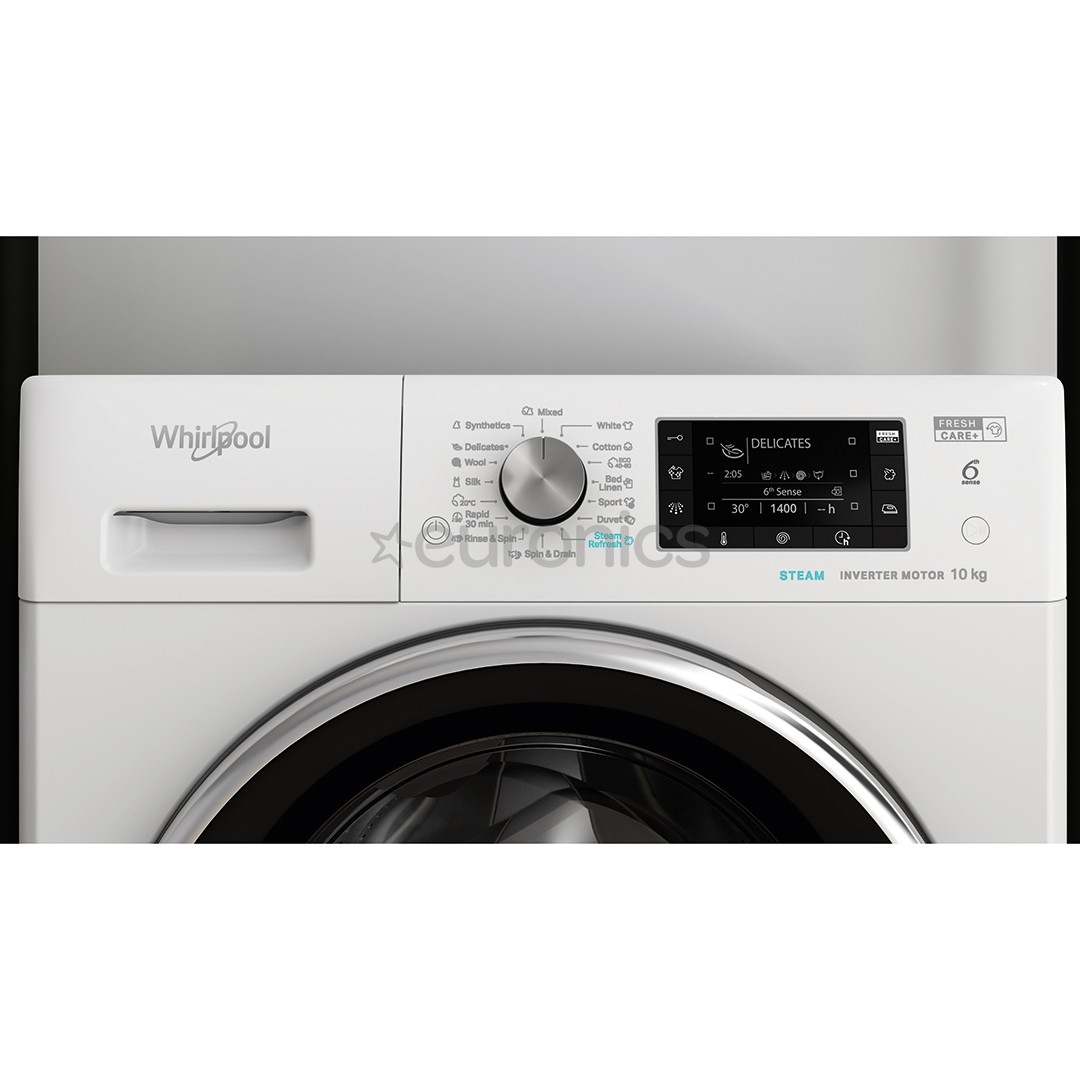 Whirlpool, 10 kg, sügavus 60,5 cm, 1400 p/min - Eestlaetav pesumasin