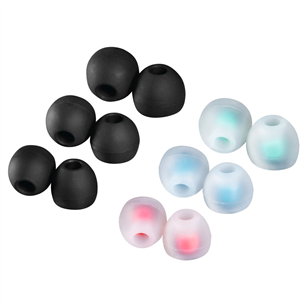 Hama Silicone Ear Pads, S-L, 12 units, black/clear - Headphone replacement ear pads