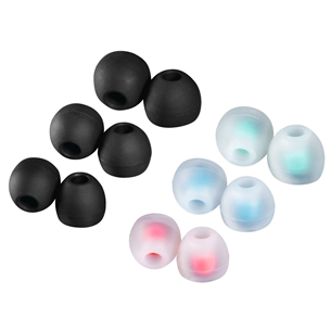 Hama Silicone Ear Pads, S-L, 12 tk, must/läbipaistev - Kõrvaklapi asenduspadjad