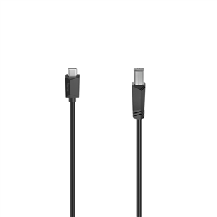 Hama USB 2.0 Cable, USB-C, USB-B, 1,5 m, must - Kaabel