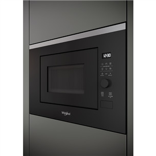 Whirlpool, 20 L, 800 W, black/inox - Built-in Microwave Oven with Grill