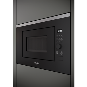 Whirlpool, 20 L, 800 W, black/inox - Built-in Microwave Oven with Grill