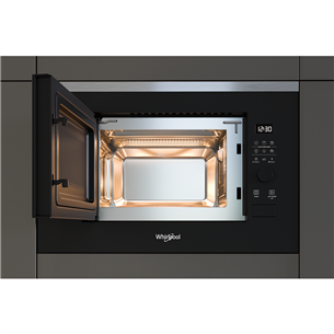 Whirlpool, 20 L, 800 W, black/inox - Built-in Microwave Oven with Grill