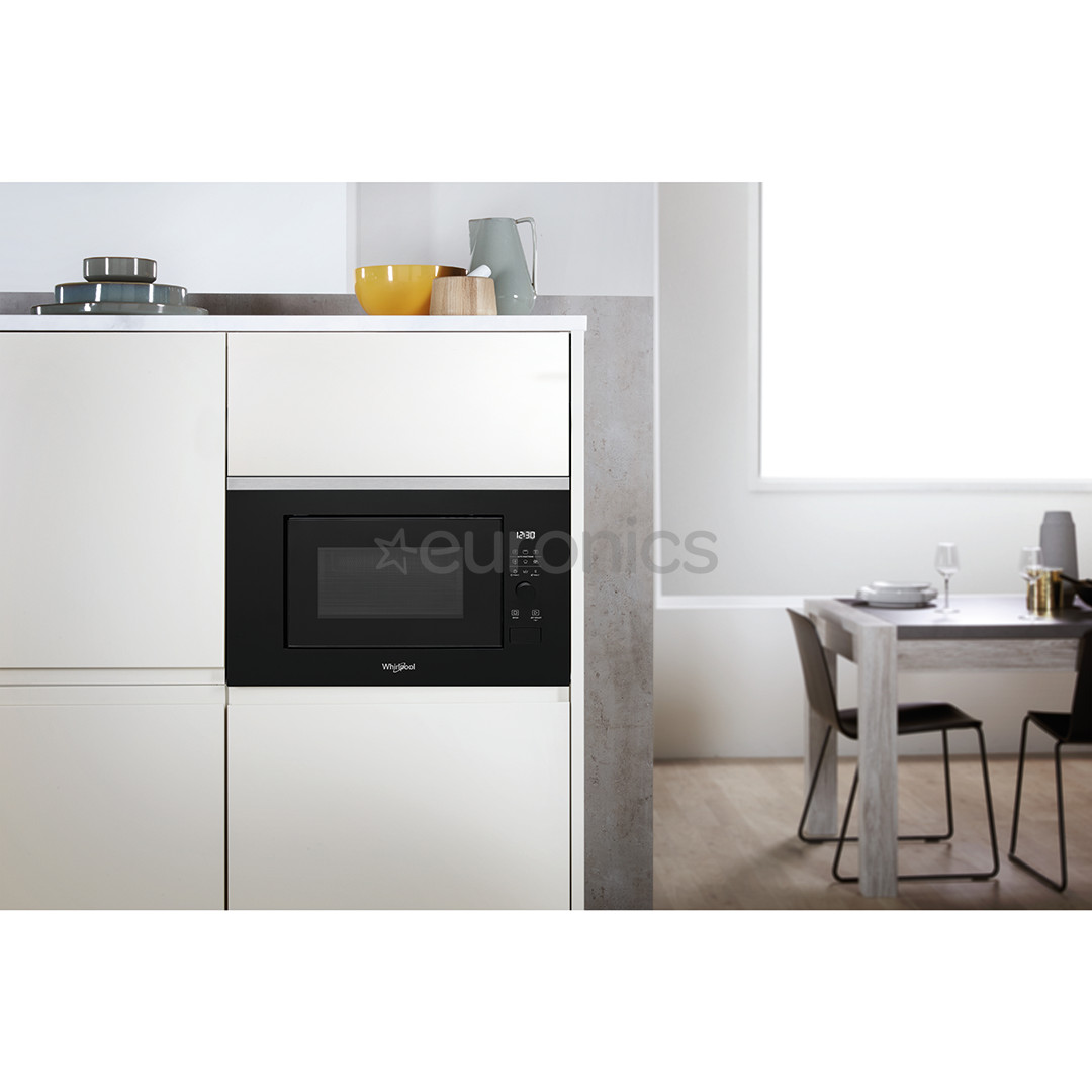 Whirlpool, 20 L, 800 W, black/inox - Built-in Microwave Oven with Grill