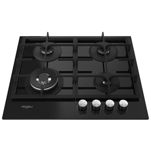 Whirlpool, width 59 cm, black - Built-in Gas Hob