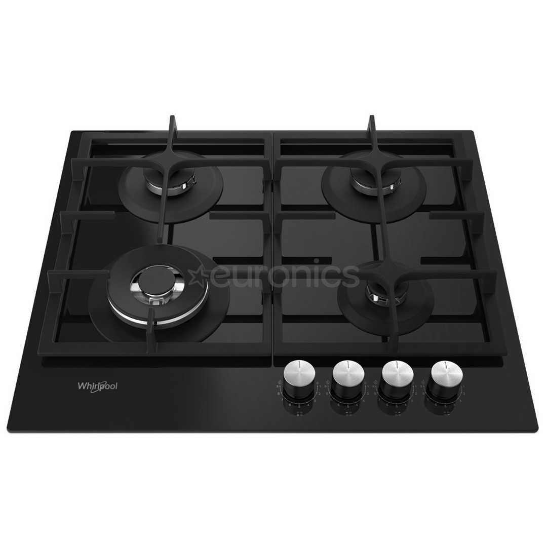 Whirlpool, ширина 59 см, черный - Интегрируемая газовая варочная панель