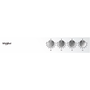 Whirlpool, double zone, width 59 cm, white - Built-in Gas Hob