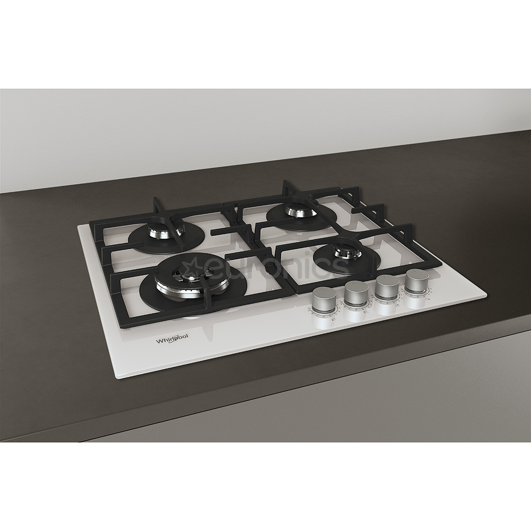 Whirlpool, toplettsoon, laius 59 cm, valge - Integreeritav gaasipliidiplaat