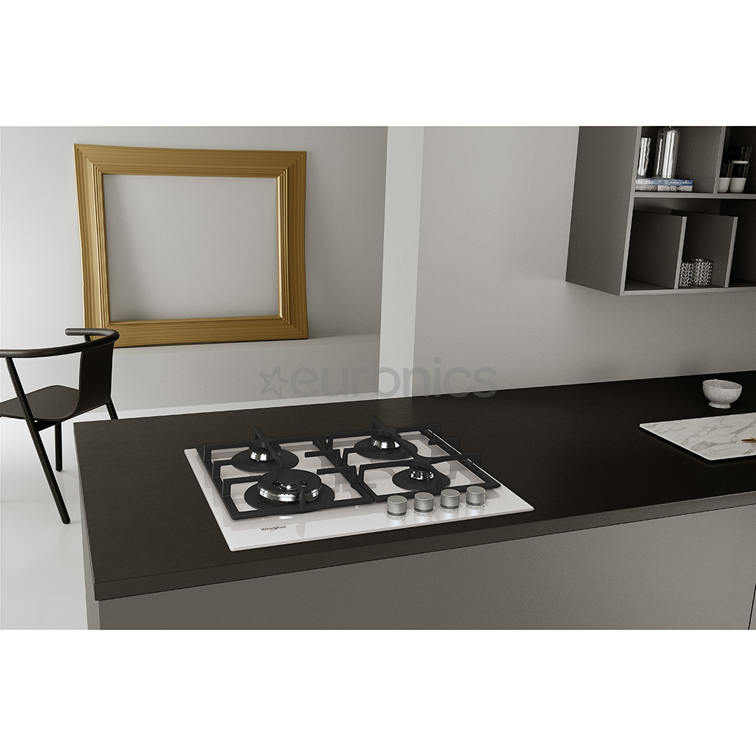 Whirlpool, toplettsoon, laius 59 cm, valge - Integreeritav gaasipliidiplaat