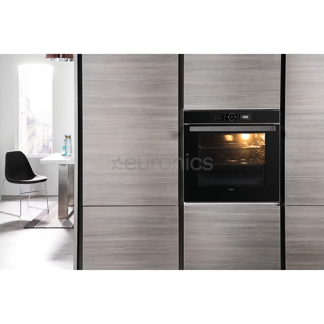 Whirlpool, pürolüütiline puhastus, Cook3, 73 L, must - Integreeritav ahi