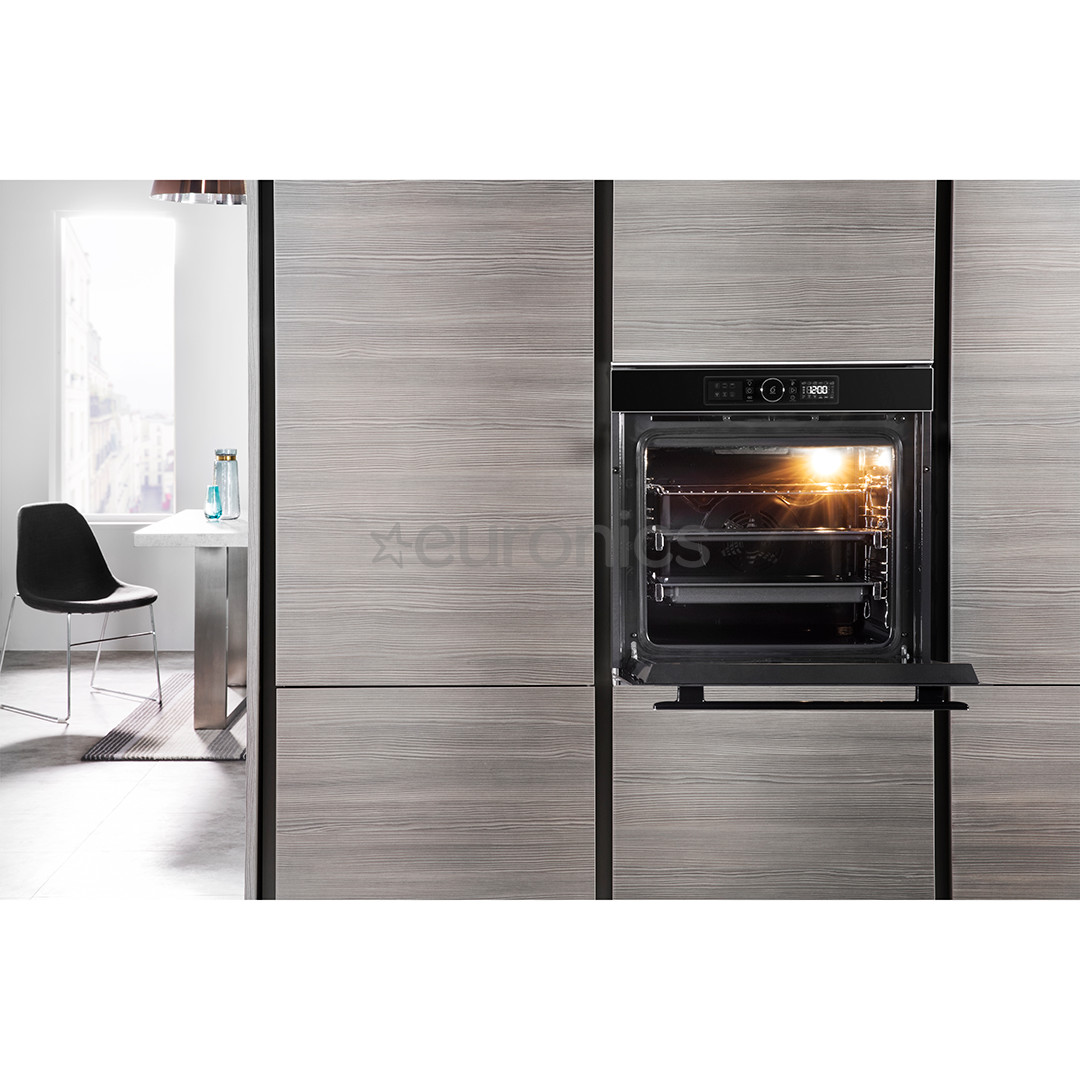 Whirlpool, pürolüütiline puhastus, Cook3, 73 L, must - Integreeritav ahi