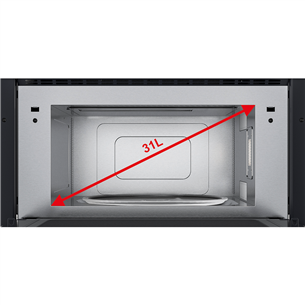 Whirlpool, 31 L, 1000 W, inox - Built-in Microwave Oven with Grill