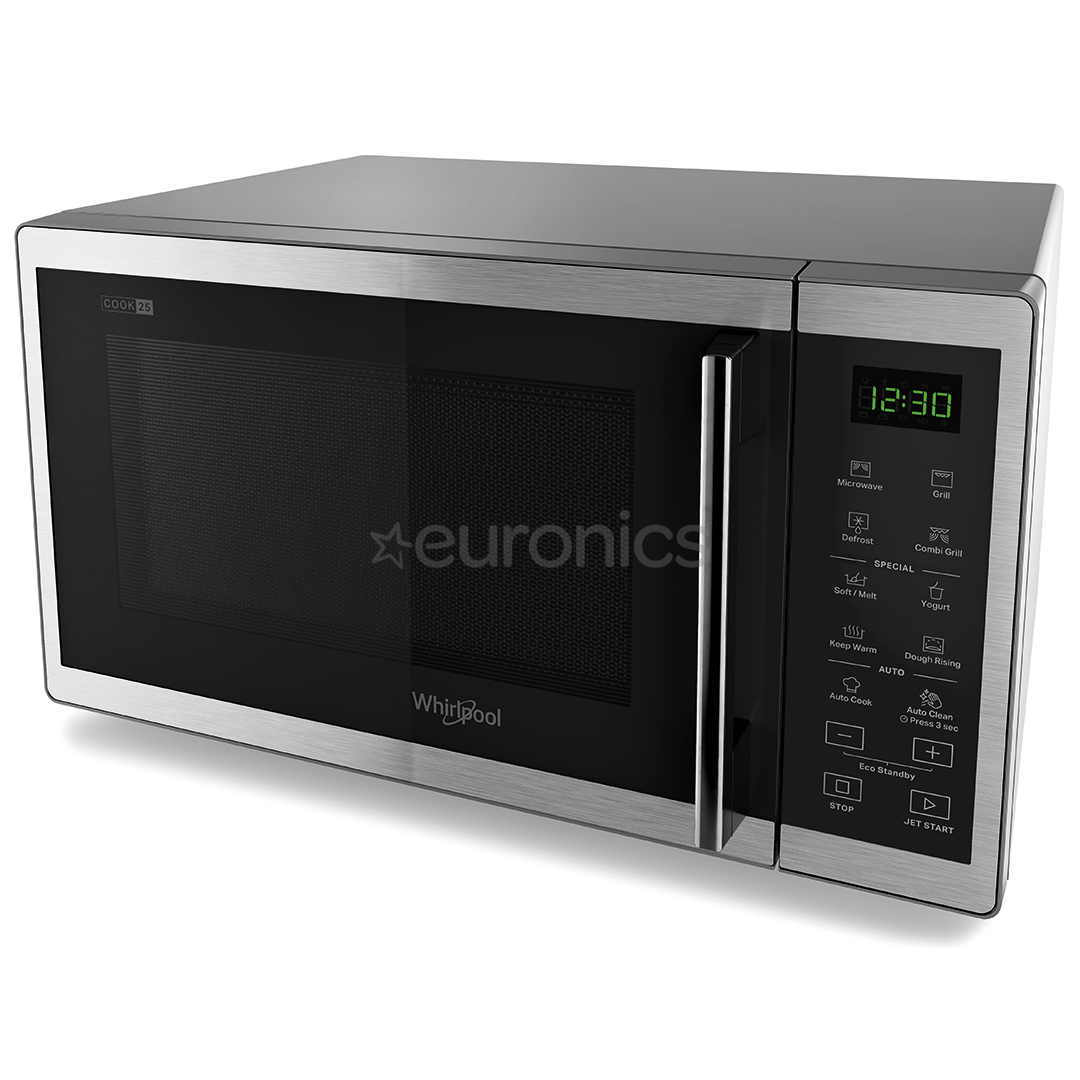 Whirlpool, 25 л, 900 Вт, нерж. сталь - Микроволновая печь с грилем