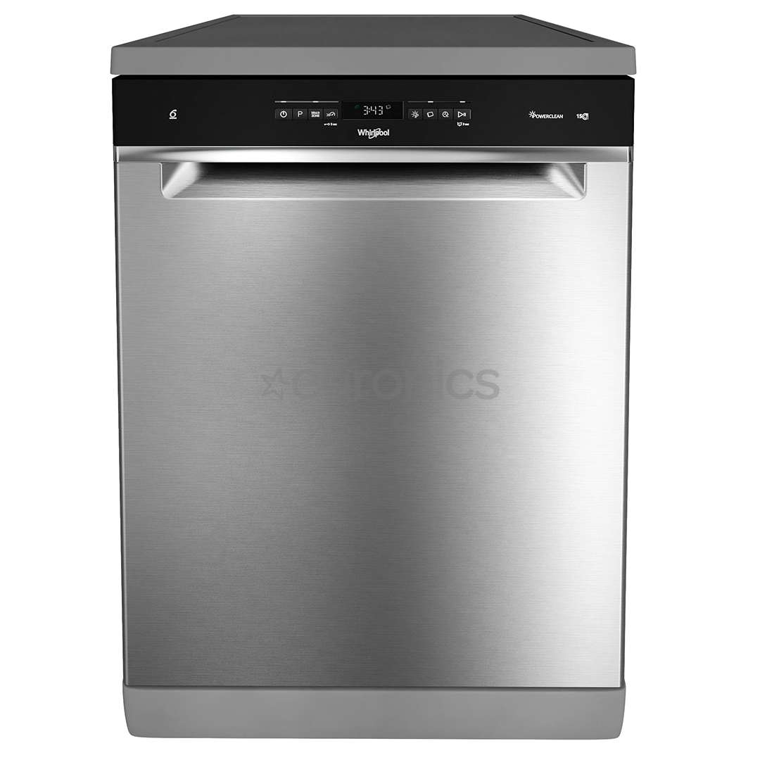 Whirlpool, 15 комплектов посуды, ширина 60 см, серебристый - Посудомоечная машина