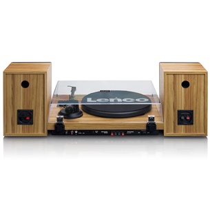 Lenco LS-500, walnut - Turntable with speakers