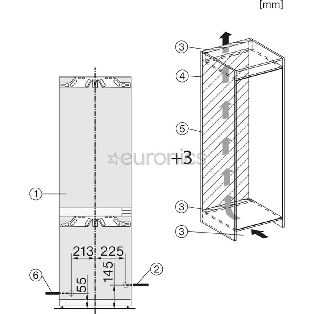 Miele, NoFrost, 246 L, 177 cm - Integreeritav külmik