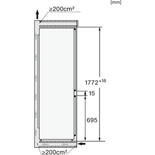 Miele, NoFrost, 246 L, 177 cm - Integreeritav külmik