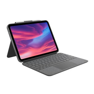 Logitech Combo Touch, iPad (7.-9. gen), SWE, tumehall - Klaviatuuriga ümbris 920-009628