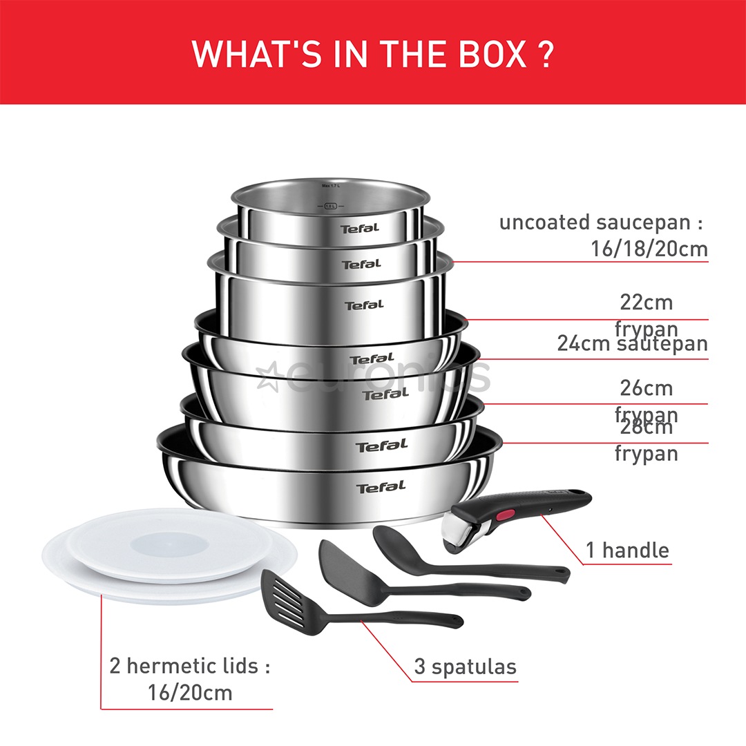 Tefal Ingenio Emotion 13 Pièces Batterie de Cuisine (L897DS04)