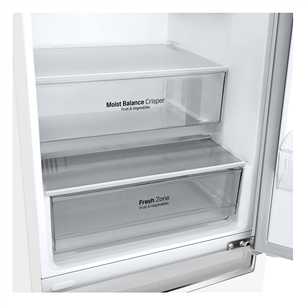 LG, No Frost, 341 L, height 186 cm, white - Refrigerator