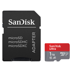 SanDisk Ultra microSDXC, 1 TB, hall - MicroSD mälukaart SD adapteriga