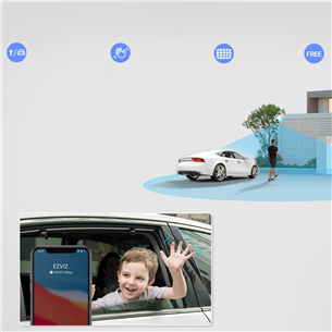 EZVIZ H8 Pro 3K, 5 Mpx, WiFi, LAN, inimese ja auto tuvastus, öörežiim, valge  - Pöördkaamera