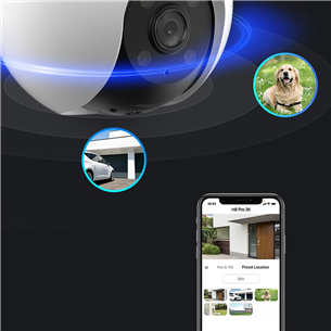 EZVIZ H8 Pro 3K, 5 MP, WiFi, LAN, human and vehicle detection, night vision, white  - Pan & Tilt WiFi Camera